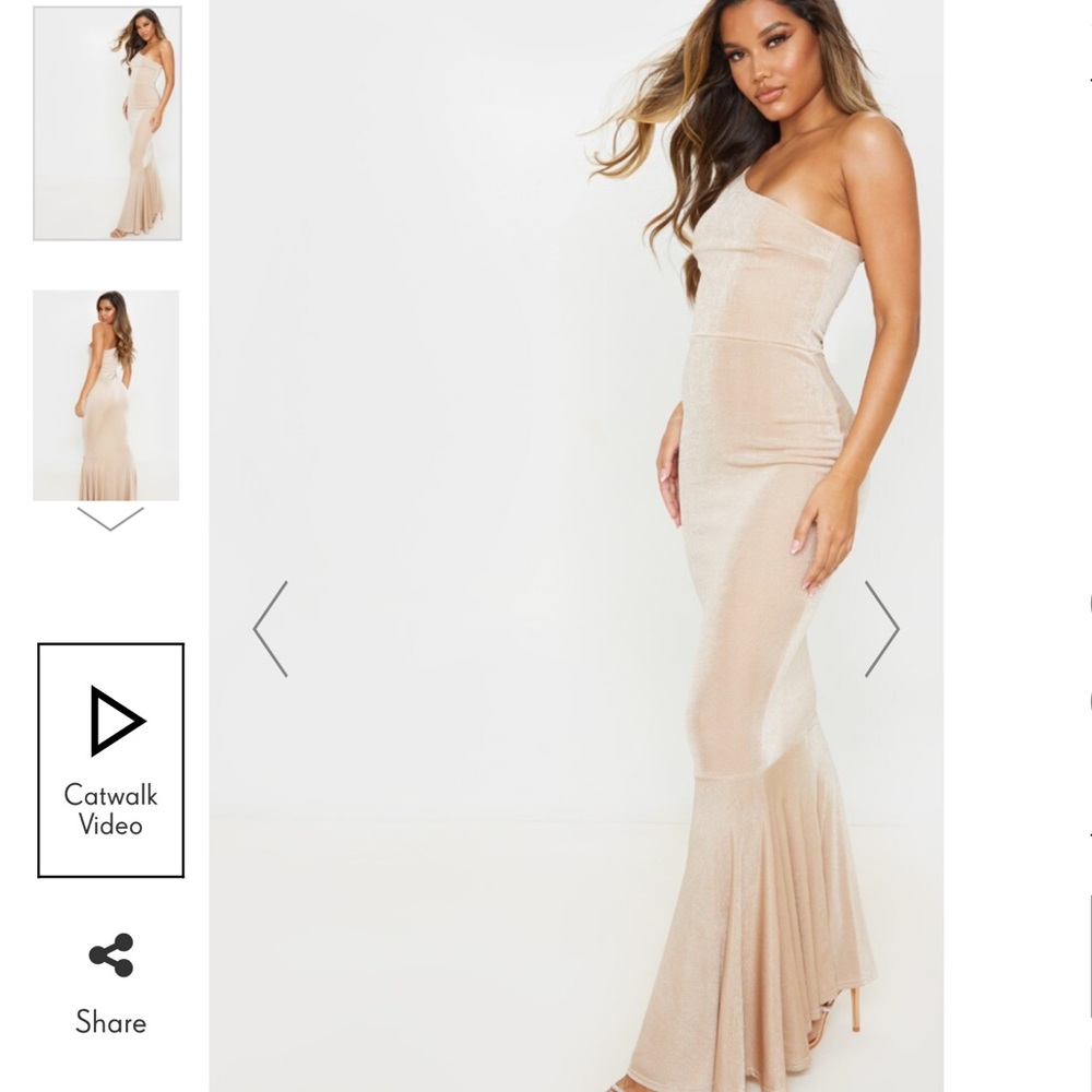 Pretty little thing Nude Slinky One Shoulder Dress